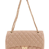 Diamond Quilted Sand Crossbody Purse
