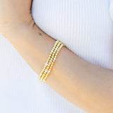 Gold Bead 4 mm & Pearl Stretch Bracelet