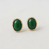 Dramatic Oval Gemstone Drop Earrings