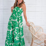Babylon Green Floral Tiered Maxi Dress PINCH 