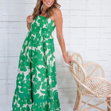 Babylon Green Floral Tiered Maxi Dress PINCH 