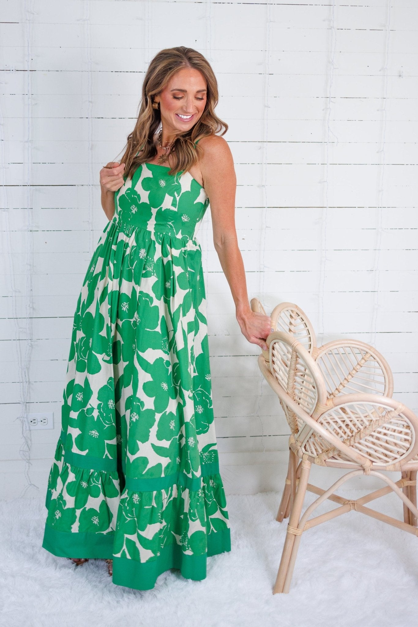 Babylon Green Floral Tiered Maxi Dress PINCH 