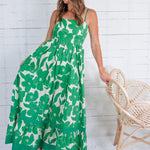 Babylon Green Floral Tiered Maxi Dress PINCH 