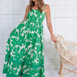 Babylon Green Floral Tiered Maxi Dress PINCH 