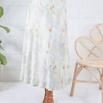 Barbara Mint Swirl Satin Skirt Lucy Paris