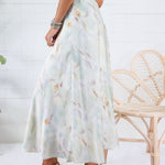 Barbara Mint Swirl Satin Skirt Lucy Paris
