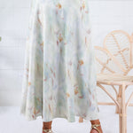 Barbara Mint Swirl Satin Skirt Lucy Paris