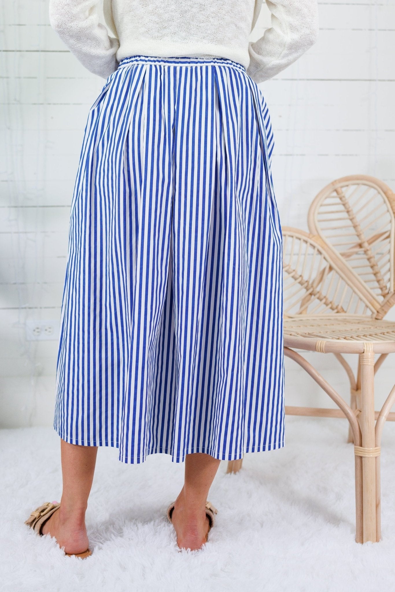 Barnum Royal + White Stripe Maxi Skirt
