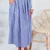 Barnum Royal + White Stripe Maxi Skirt