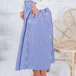 Barnum Royal + White Stripe Maxi Skirt