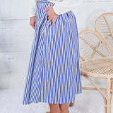 Barnum Royal + White Stripe Maxi Skirt