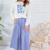 Barnum Royal + White Stripe Maxi Skirt