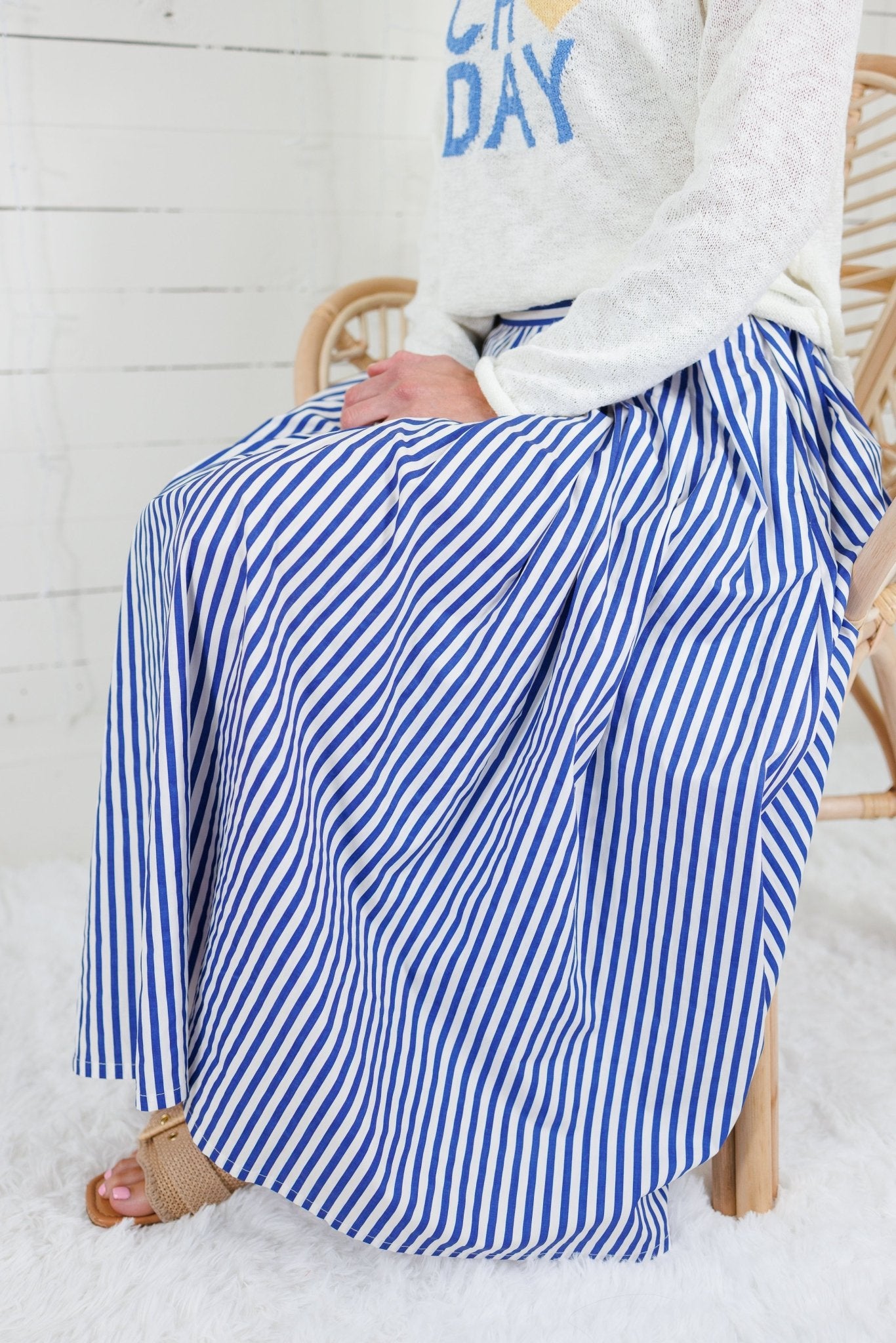 Barnum Royal + White Stripe Maxi Skirt