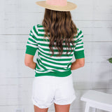 Bates Classic Green Stripe Sweater