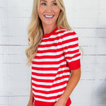 Bates Classic Red Stripe Sweater