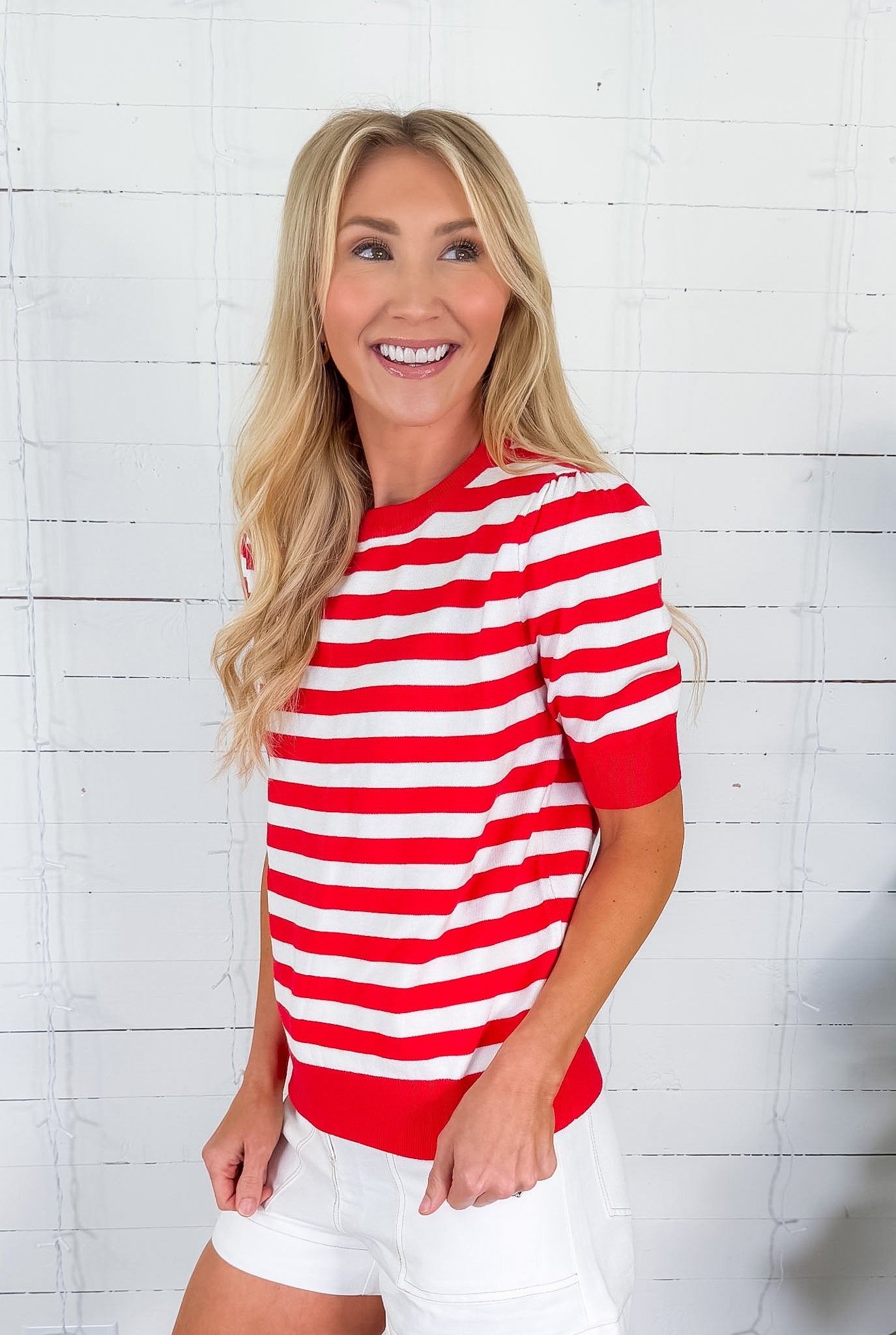 Bates Classic Red Stripe Sweater