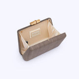 Melina Mocha Brown + Bamboo Clasp Clutch