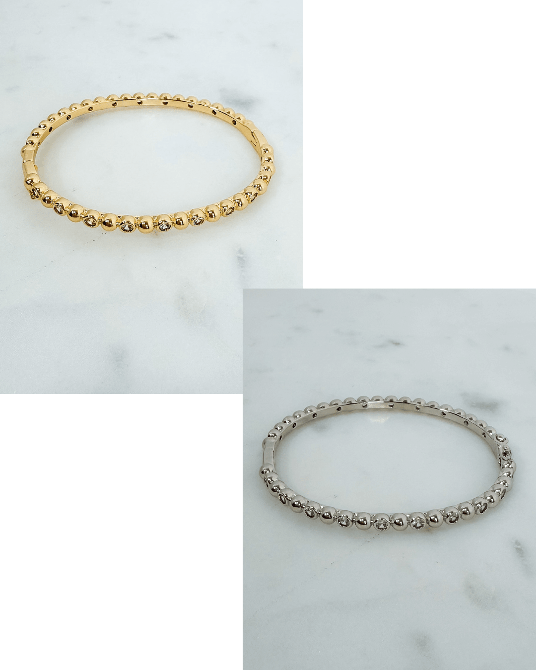 Beaded Dot +CZ Bangle Bracelet - A3 Accessories - Jewelry - Clover + Bee