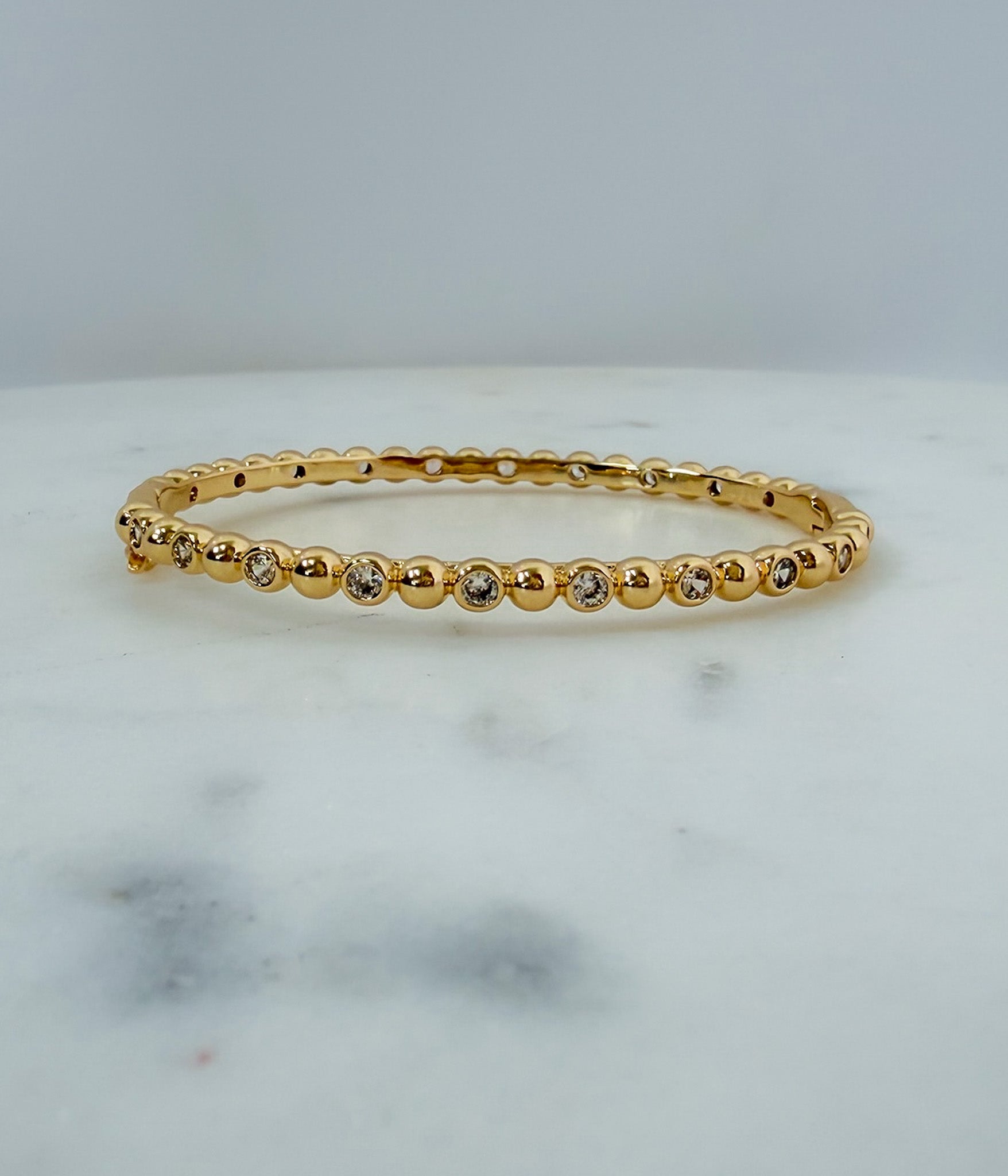 Beaded Dot +CZ Bangle Bracelet - A3 Accessories - Jewelry - Clover + Bee