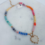 Beaded Heart Charm Necklace