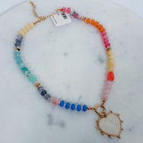 Beaded Heart Charm Necklace