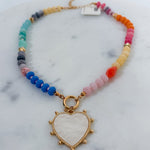Beaded Heart Charm Necklace