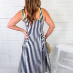 Beau Navy Stripe Sun Dress Entro