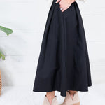 Beckett Black Pleated Maxi Skirt Brad & Rena