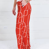 Bella Brick Red Geometric Pants Lucy Paris