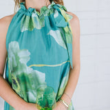 Bellamy Sage Watercolor Floral Maxi Dress Glam
