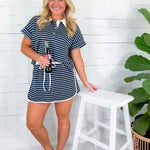 Belle Navy Striped Skort Entro