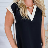 Belvedere Noir + Oatmeal Trim Mini Dress