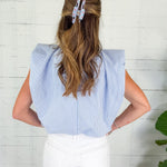 Benny Shirtmaker Stripe Poplin Bubble Hem Top Karlie