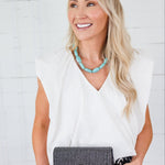 Benny White Poplin Bubble Hem Top Karlie