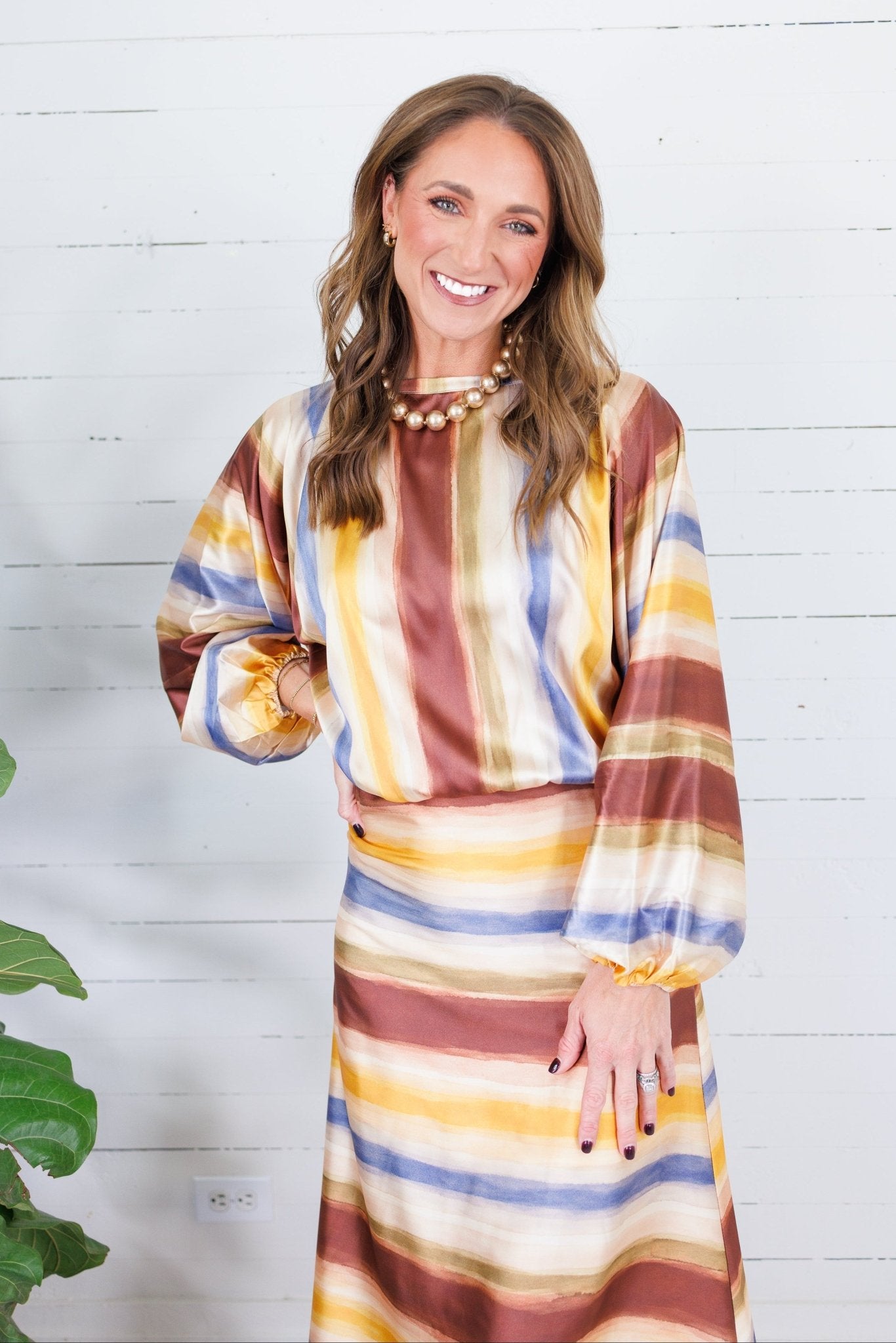 Bergen Fall Forest Stripes Top TCEC
