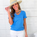 Bethany Ocean Slub Pocket Tee Staccato
