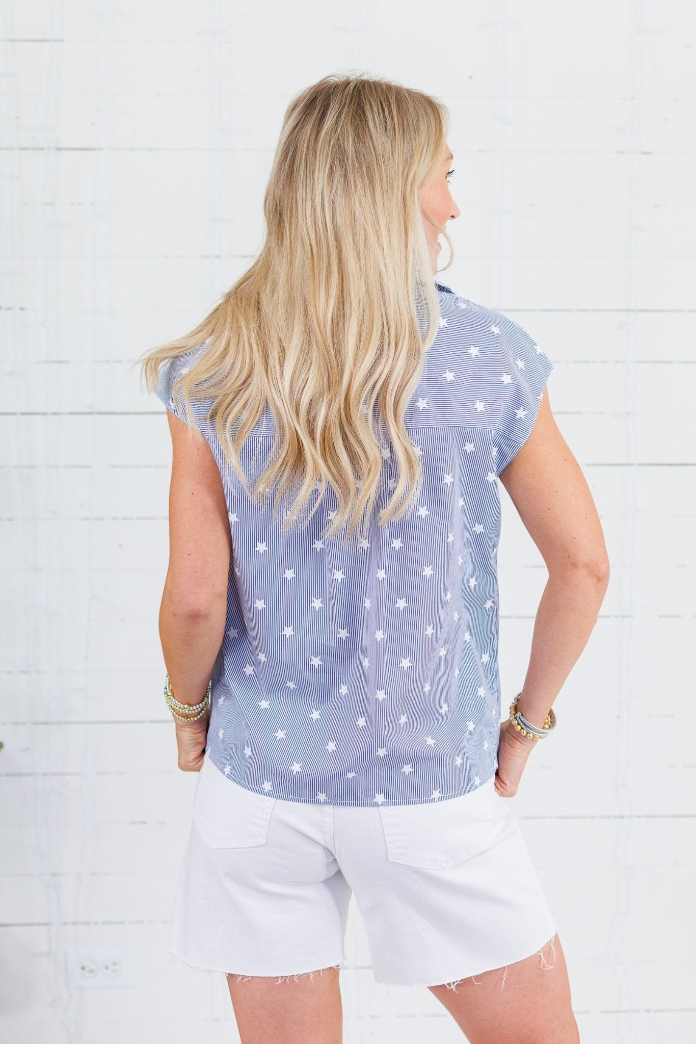 Betsy Ross Star Cap Sleeve Top Current Air