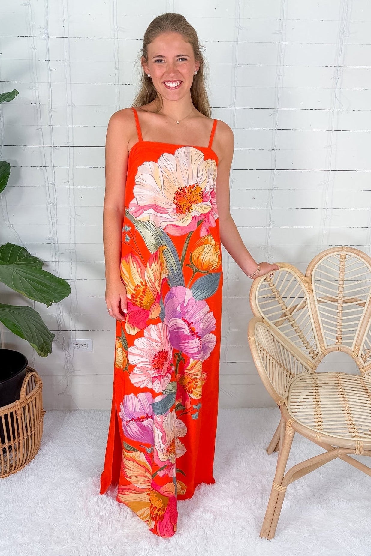 Betsy Sunset Blooms Maxi Dress