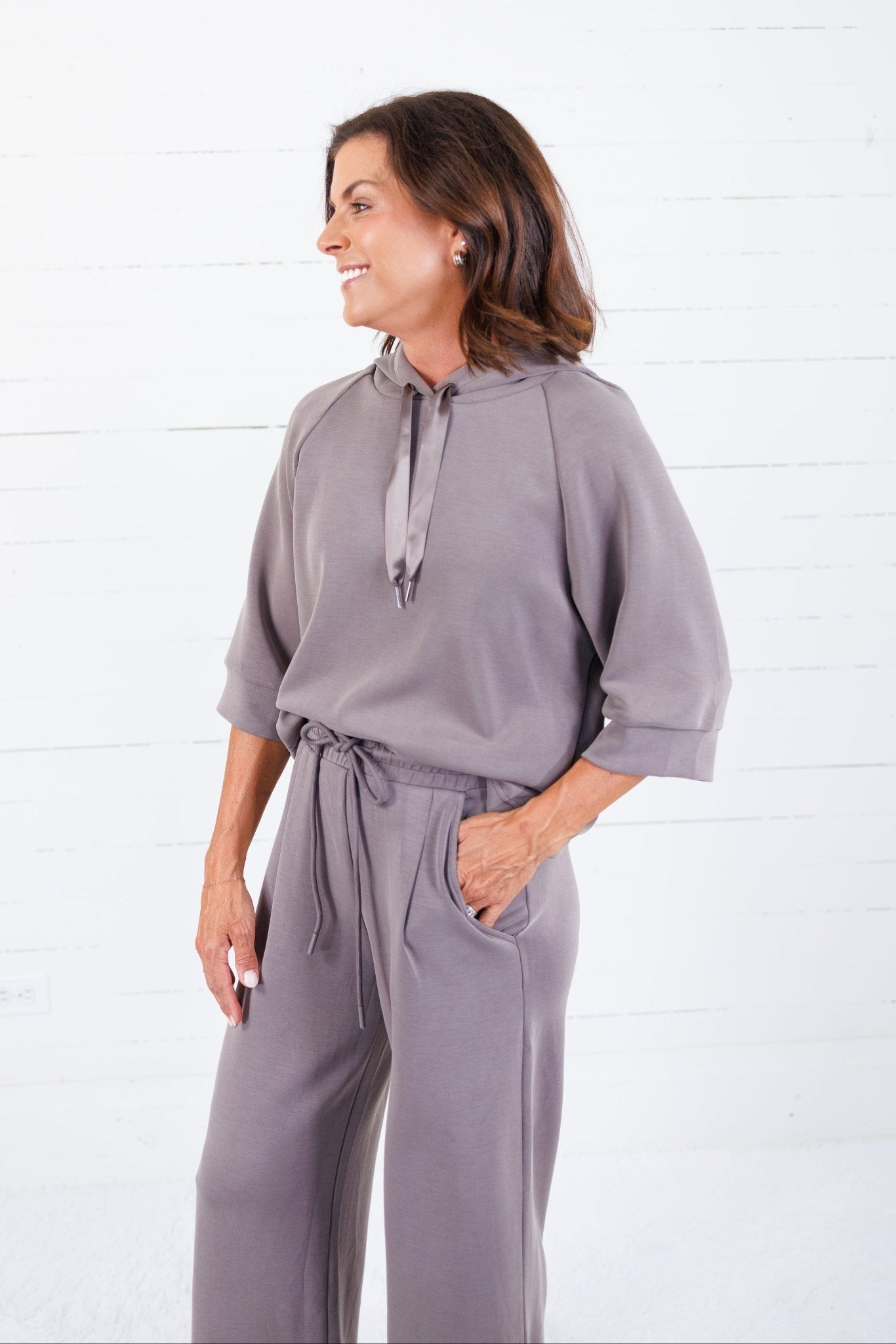 Bettye Mocha Hooded Top See and Be Seen