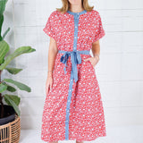 Beverly Red + Sky Midi A-Line Dress THML