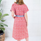Beverly Red + Sky Midi A-Line Dress THML