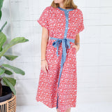 Beverly Red + Sky Midi A-Line Dress THML