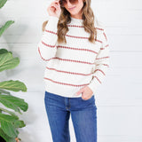 Billie Ivory + Rust Dotty Stripe Sweater Staccato