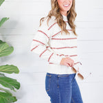 Billie Ivory + Rust Dotty Stripe Sweater Staccato