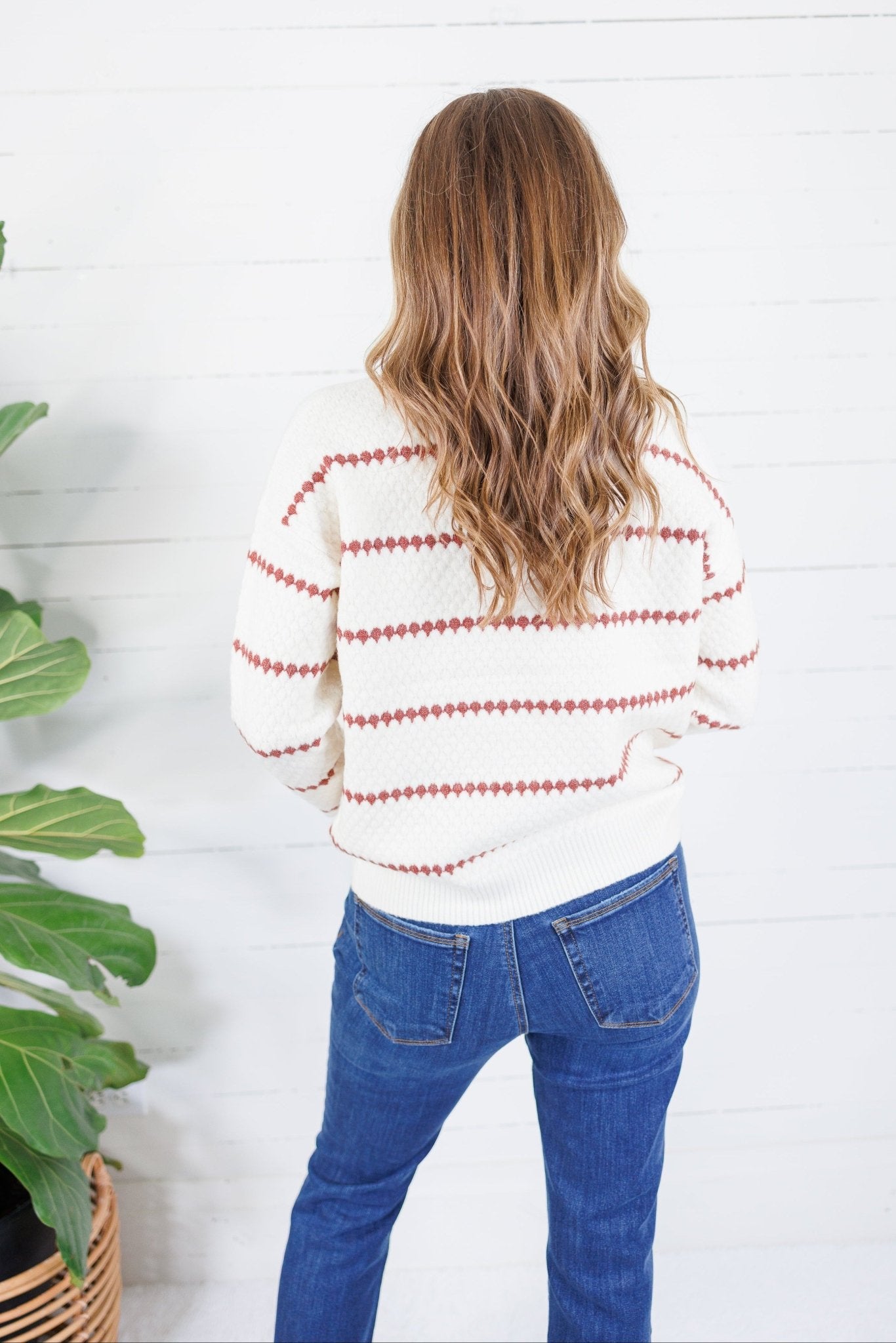Billie Ivory + Rust Dotty Stripe Sweater Staccato