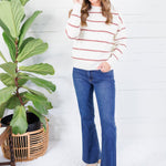 Billie Ivory + Rust Dotty Stripe Sweater Staccato