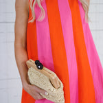 Bivens Pink + Orange Stripe Mini Dress THML