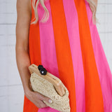 Bivens Pink + Orange Stripe Mini Dress THML