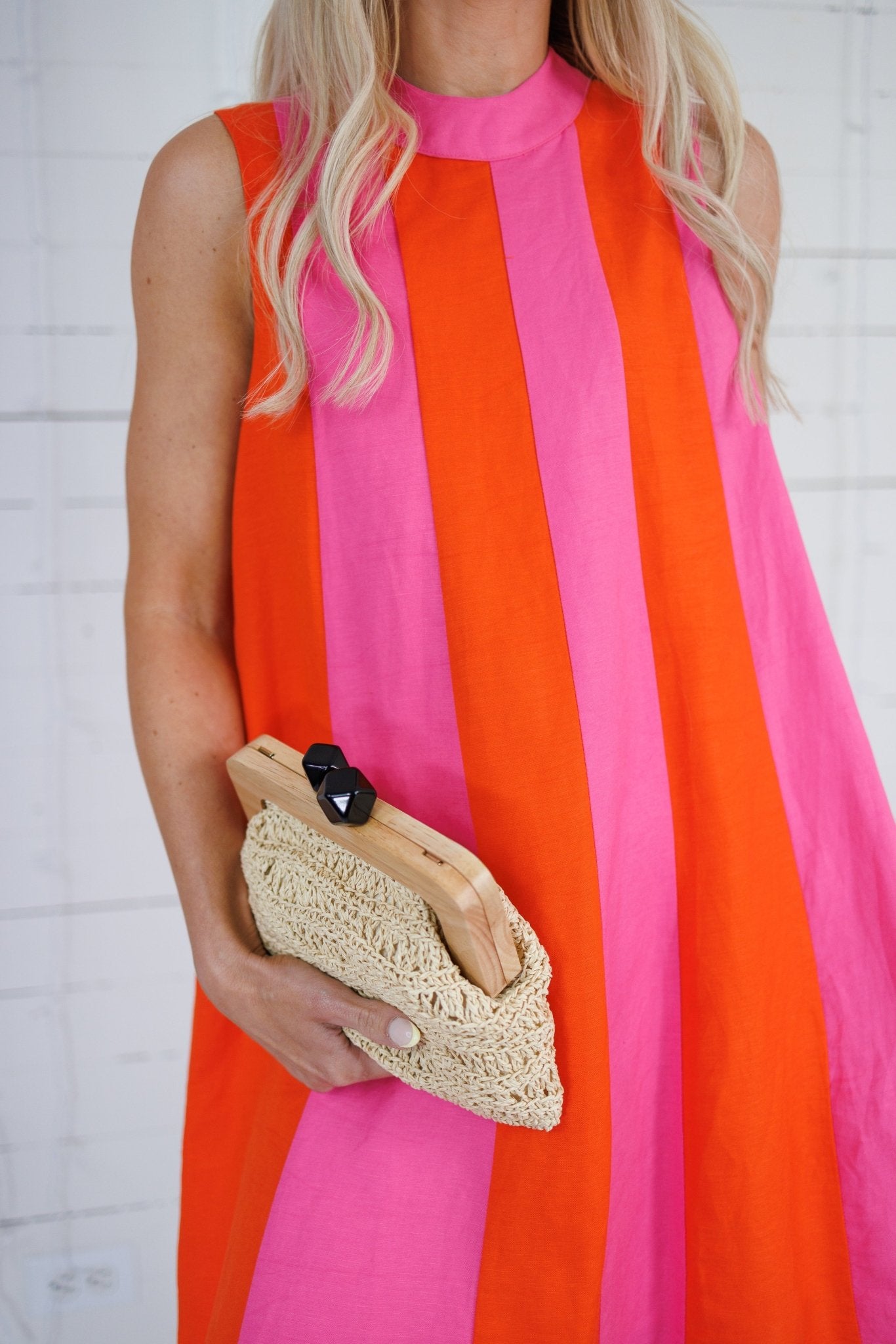 Bivens Pink + Orange Stripe Mini Dress THML