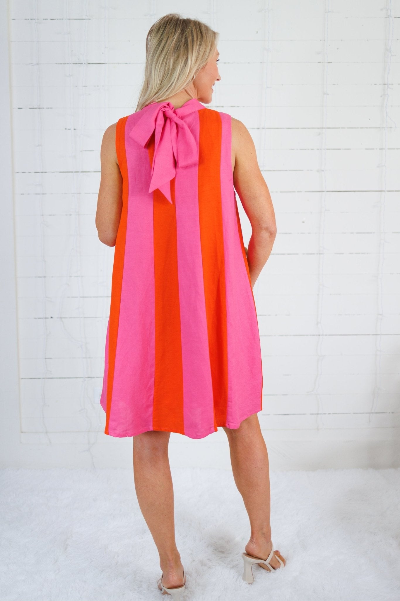 Bivens Pink + Orange Stripe Mini Dress THML
